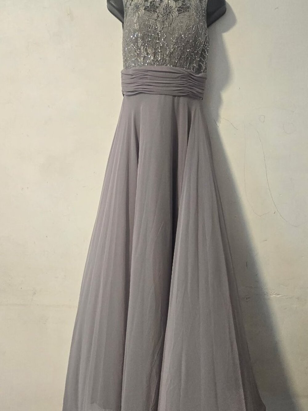 Cindy Collection U.S.A. Style 1375: Beaded Lace & Chiffon A-Line Gown